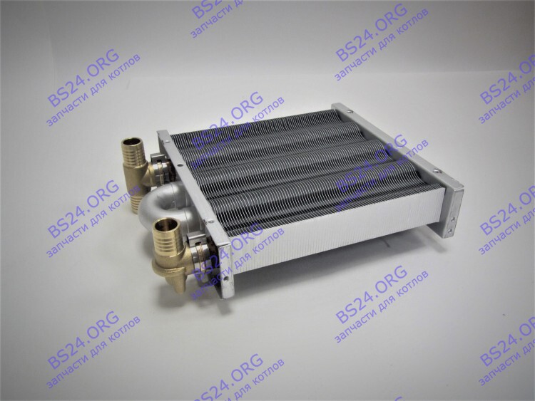 Теплообменник отопления с фитингами (180 мм) 85 FIN (130-200 HSG/ICH/MSC) DAEWOO EM021-180-Фитинг-Комп 